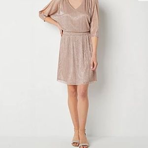 Mauve MSK 3/4 Split Sleeve Embellished Fit + Flare Dress